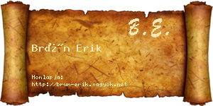 Brün Erik névjegykártya